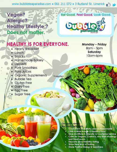Healthy is for Everyone at Bubble Tea Paradise Healthy Cafe in Limerick