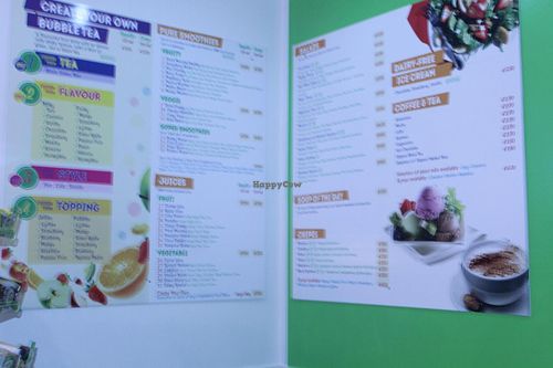 menu bubble tea at Bubble Tea Paradise Healthy Cafe in Limerick