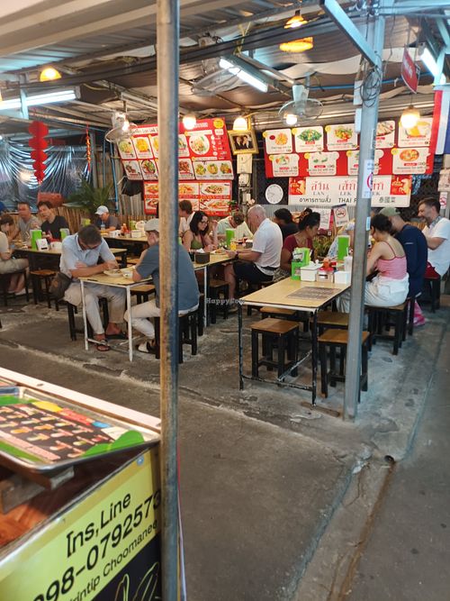 One of two seating areas at Lan Lek Lek in Krabi
