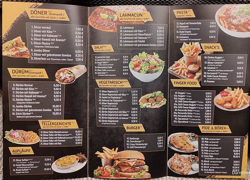 Speisekarte at STERK Kebab Haus in Dresden