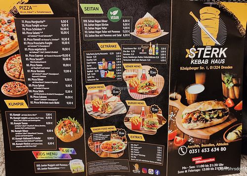 Speisekarte at STERK Kebab Haus in Dresden