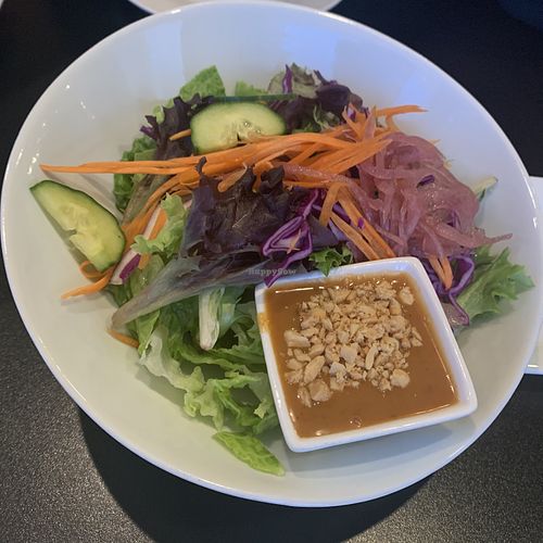 Salad with peanut sauce dressing   at Vida's Thai Food in Homer