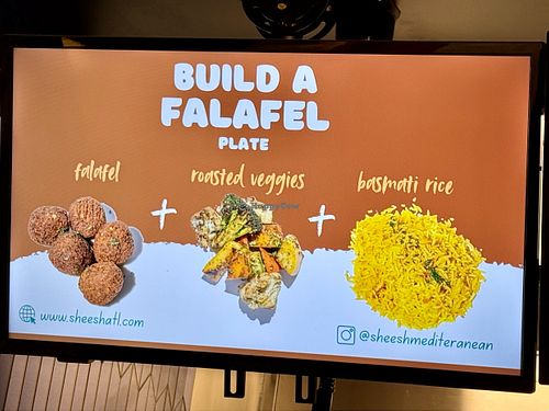 Falafel Plate Vegan Option at Sheesh Mediterranean in Dunwoody