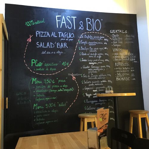 menu at Fast and Bio in Alicante