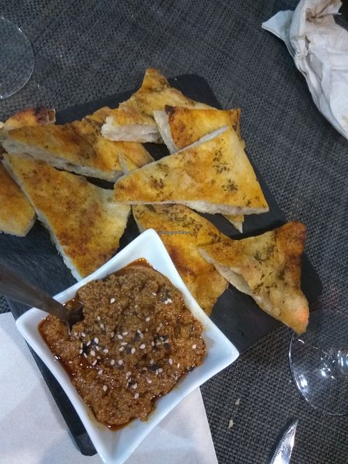 Vegan version of Spanish dish Sobrasada at Fast and Bio in Alicante