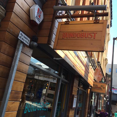 outside  at Bundobust in Leeds