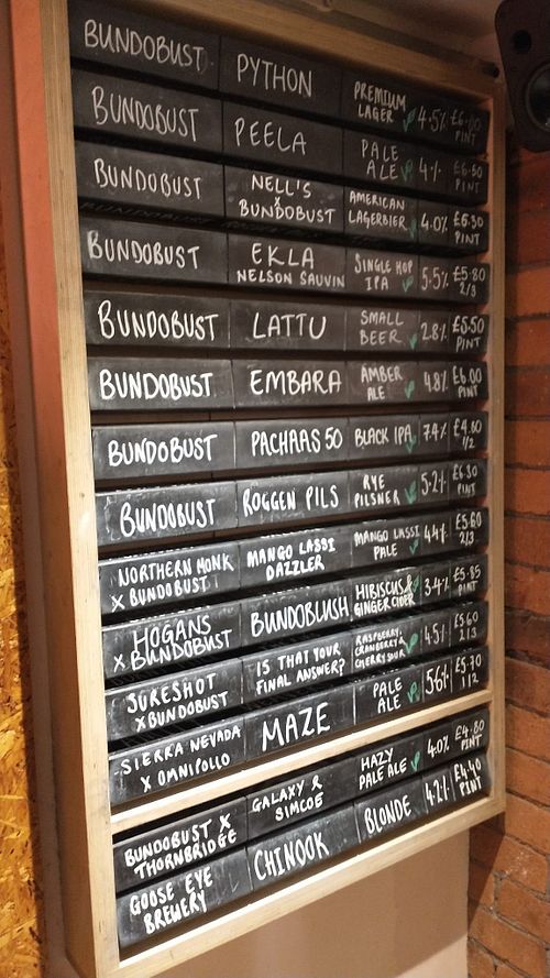 Beer menu. Yes please at Bundobust in Leeds