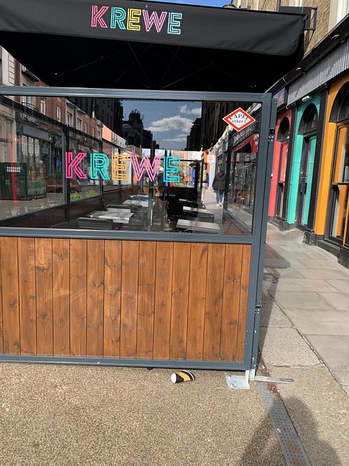 Outdoor seating  at Krewe North in Dublin