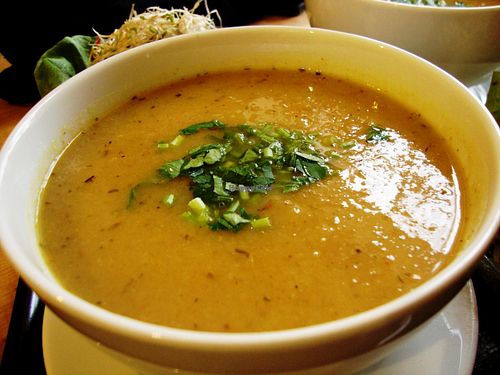 kohlrabi soup at Lotos 2 Naturkostladen in Nuremberg