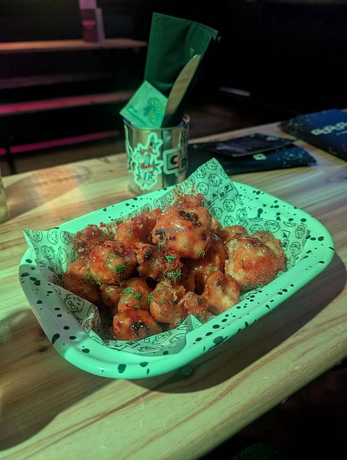Hot maple cauliflower wings at Crybaby in Edinburgh