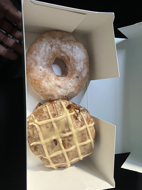 Yeast raised purist & apple fritter  at Five Daughters Bakery in Alpharetta
