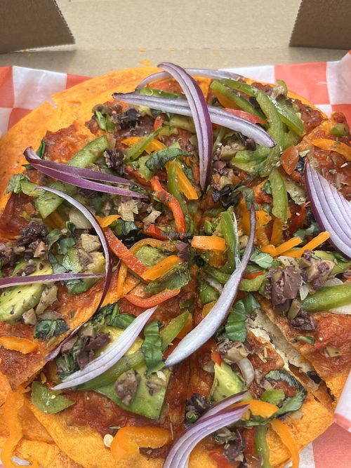 Live Pizza (Raw) at Saucy Vegan in Charlotte