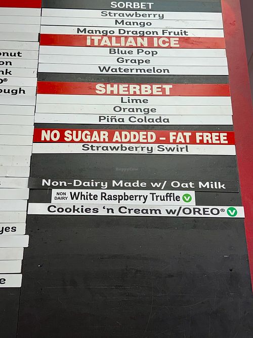 Vegan Flavor Menu at Bruster's Real Ice Cream - Sandy Springs in Sandy Springs