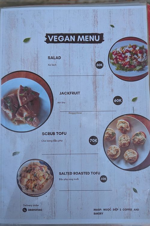 Menu Vegan 3 at NGỌC DIỆP 2 COFFEE AND BAKERY in Phu Quoc