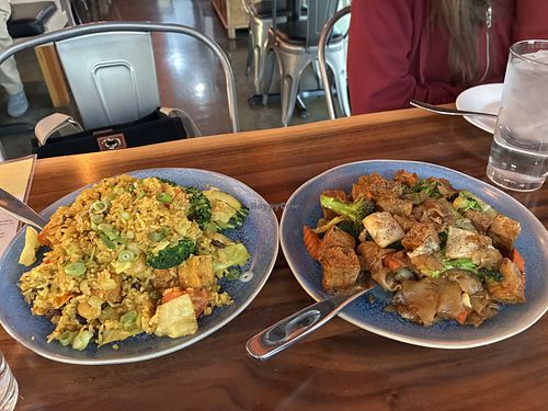 Pineapple Fried Rice and Pad See Ewee  at Myra Cafe in Apex