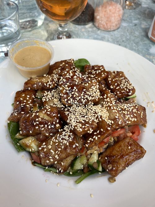 Sticky tofu and lentil salad   at Issac's Way in Fredericton