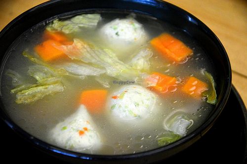Bola bola soup at Veggiezen Health Vegetarian Restaurant in Metro Manila