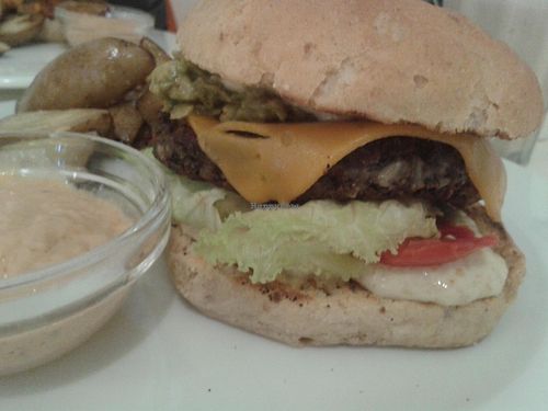 Amazing burger at Veggie Point in Prague