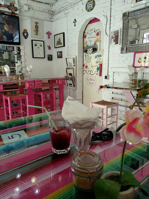 Inside seating (about 12 seats) at La Heladeria Mexicana in Barcelona