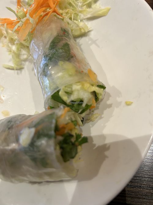 Vegan Spring Rolls. Yum!!!   at Coconut Bay Thai Restaurant in Burlingame