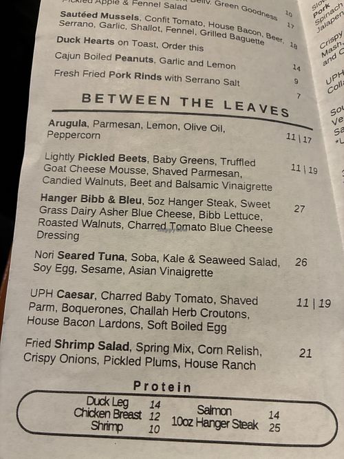 Menu   at Union Public House in Pensacola