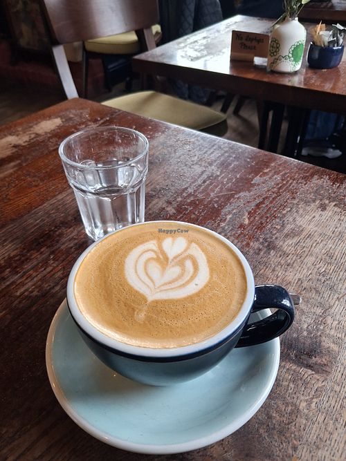 Coffee with oat milk at Parlormade Scone House in York