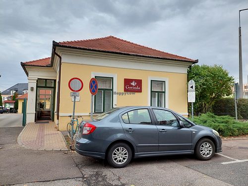 Outside at Govinda in Eger