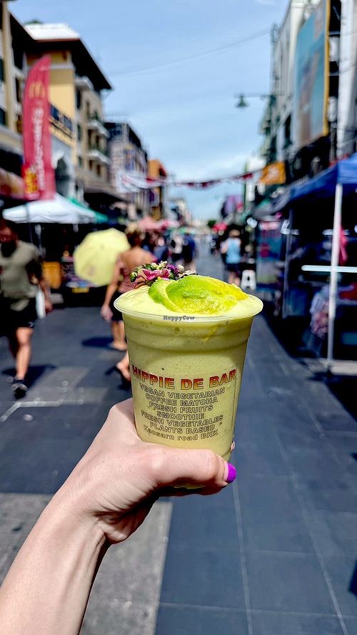 Blended avocado with soymilk at Hippie Vegan in Bangkok