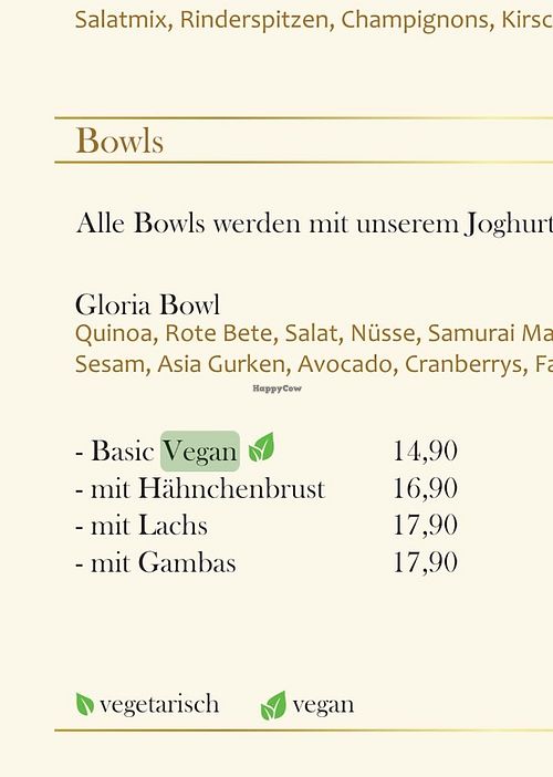 Vegan Bowl ist vegan und klar gekennzeichnet (März 2026) at Soli de Gloria in Hannover