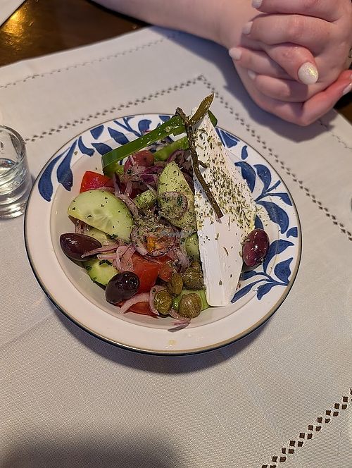 Vegan Greek salad (small) at Odyssey Greek Restaurant in Chesterfield