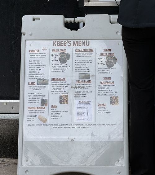 Menu as of 12/5/25  at KBee's La Cocina De Mama in Aurora