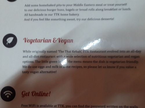 Vegan Options at TTK Restaurant in Pai