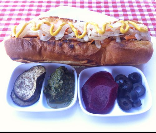 Karma hot dog (soy) at Ernie's Burgers in Sihanoukville