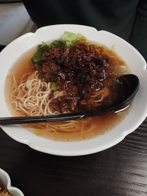 Soup at Jing'an Temple Vegetarian Noodles in Shanghai