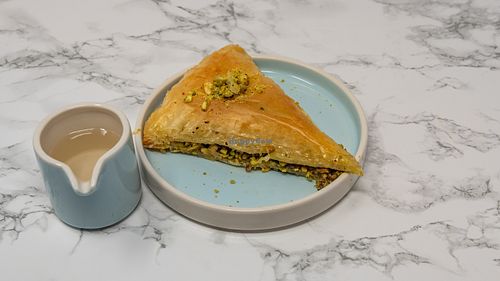 Baklava Slice filled with Pistachio at Damastique in York