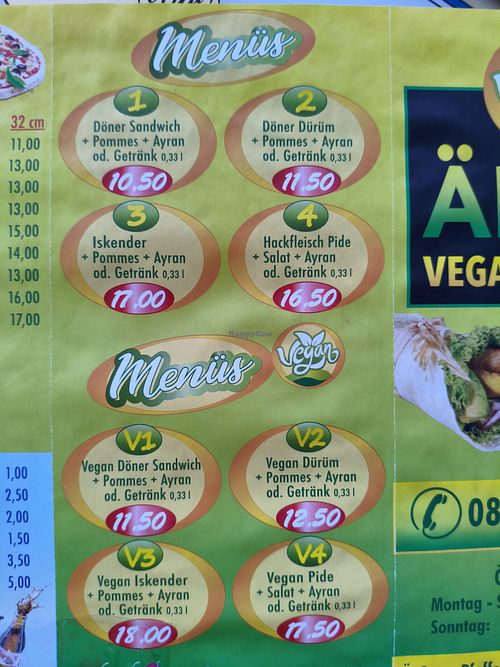 Vegane Menüs V1 bis V4 at ÄDAR Vegan & Döner in Augsburg