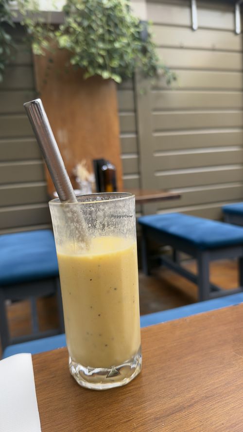 Mango and passion fruit smoothie   at Hello Sunday in Christchurch
