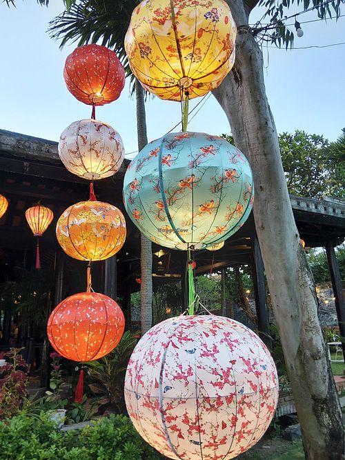 Lanterns at Moon river - Song trang restaurant Hoi An in Hoi An