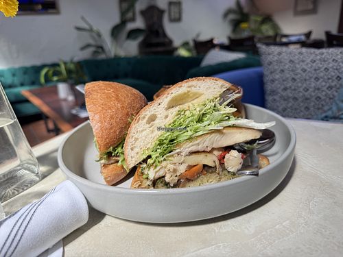 Lion’s Mane on Ciabatta   at Circle & Square Bistro, Corralitos, CA in Watsonville