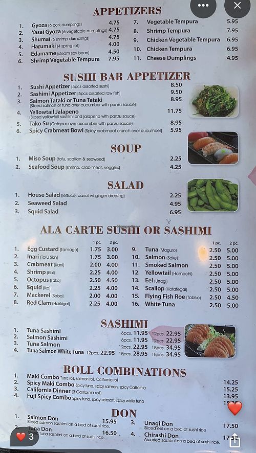 WFPBNO - Edamame, Miso Soup, Salad;  Vegetable Tempura  at Fuji Japanese Restaurant in Portage