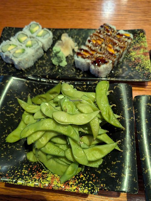 Avocado Roll, sweet potato roll and edamame at Izumi Japanese Cuisine in Kokomo