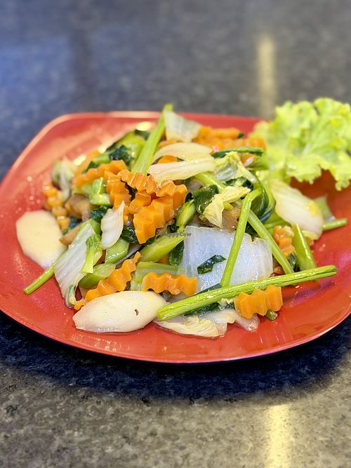 Stir fried vegetables   at Romantic Soup Vegetarian  in Phnom Penh