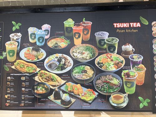 Menu outside  at Tsuki Tea in Budapest