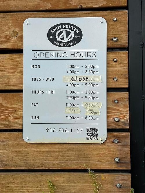 Hours   at Andy Nguyen's in Sacramento