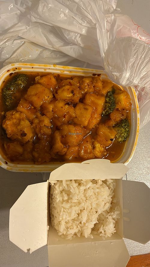 General Tso’s Tofu   at Panda Palace Buffet in Mobile