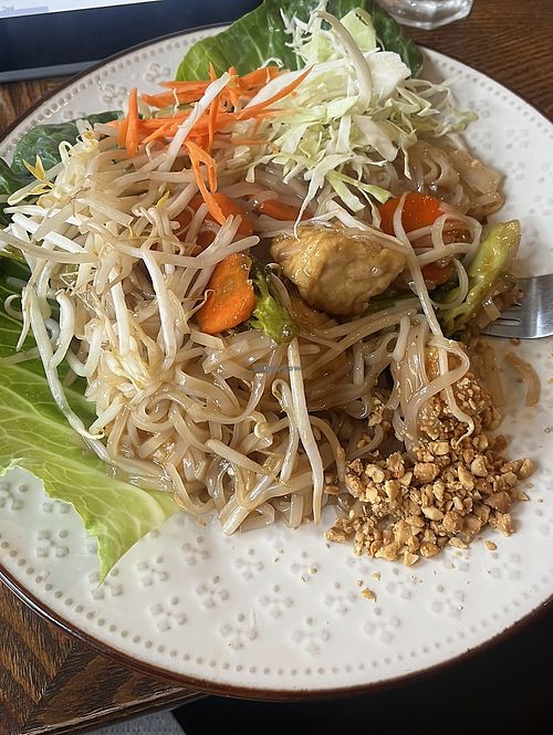 Vegan pad Thai. It was delicious. Specify no fish sauce or egg when ordering   at Pa Pa Thai Cuisine in New York City
