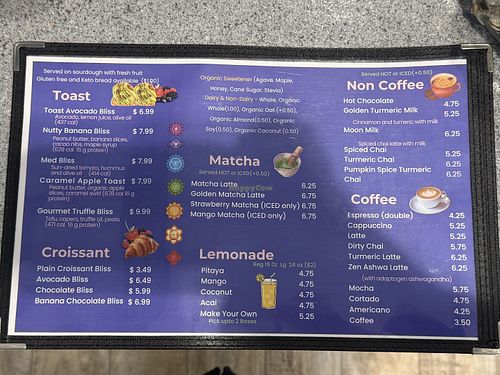 Menu April 2026  at Ojas Cafe in Sandy
