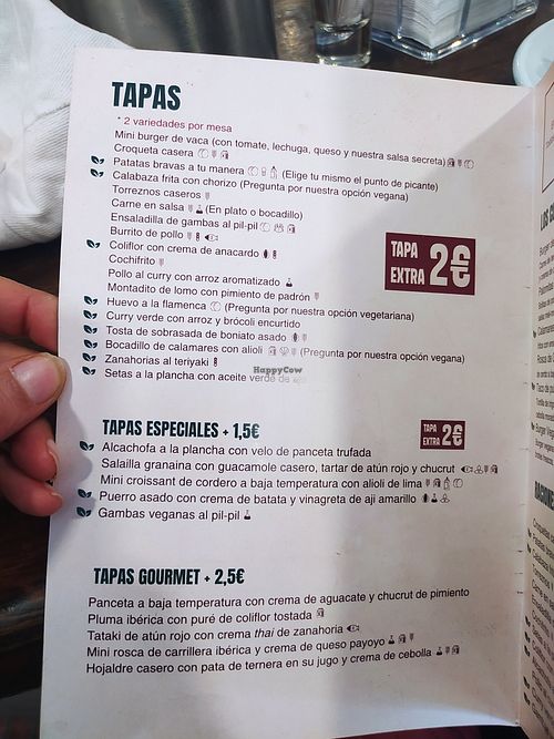 Menu at La Picaeta tapas & risas  in Andalucia
