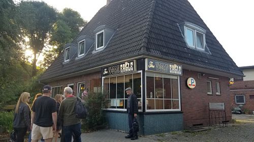 Outside at The Vegan Eagle in Hamburg