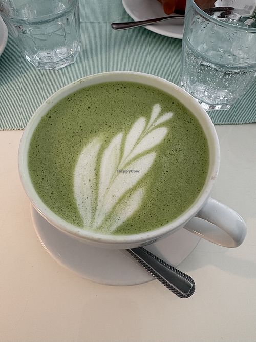 Matcha with vanilla pea milk  at Niezłe Ziółko in Warsaw